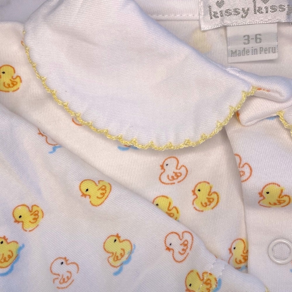 🐥 NWOT Pima Cotton KISSY KISSY yellow unisex chick / duck /  Footie. 🐤